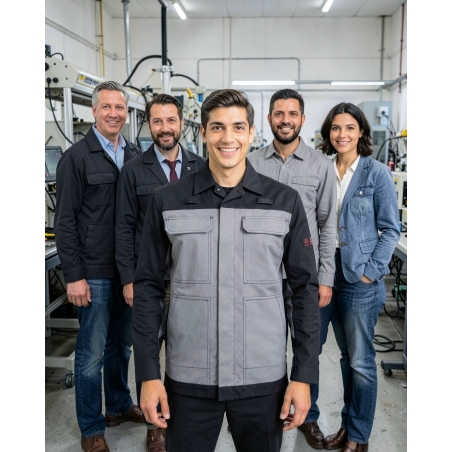 Veste Kiel COPES75 Gris/Noir XL — mise en situation : Industrie, Équipe