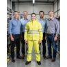 Vêtement de travail haute visibilité jaune fluo — mise en situation : Industrie, Équipe