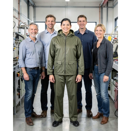 PBV Ensemble Pluie Nylon Vert — mise en situation : Industrie, Équipe
