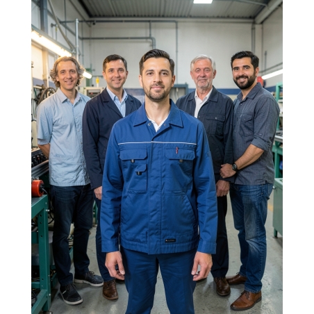 Veste de travail Bleue Nouville manches longues Dassy — mise en situation : Industrie, Équipe