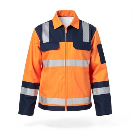 Blouson de travail Haute Visibilité Veste de travail haute visibilité Orange — photo packshot produit sur fond blanc