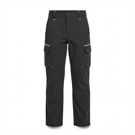 Pantalon softshell noir de travail — photo packshot produit sur fond blanc