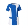 Tunique médicale blouse tunique moderne Blanc Bleu — photo packshot produit sur fond blanc