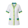 Tunique médicale blouse tunique moderne blanche et verte — photo packshot produit sur fond blanc