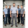Pantalon de travail homme Jackson – Poches genoux canvas Gris, grande longueur — mise en situation : Industrie, Équipe