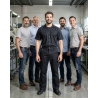 Pantalon de travail homme Jackson – Poches genoux canvas Noir, coupe courte — mise en situation : Industrie, Équipe
