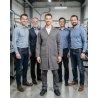 Blouse de travail grise Homme Femme 100 % coton Boutons — mise en situation : Industrie, Équipe