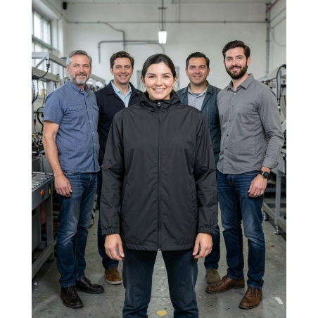 Coupe-vent Unisexe Black K616 – Personnalisable | Label Blouse — mise en situation : Industrie, Équipe