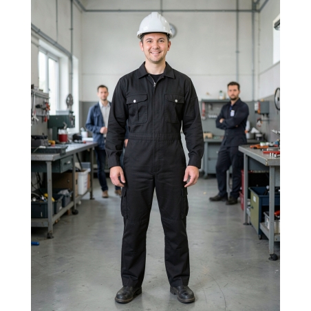 Combinaison de travail Dassy Noir Modele Nime — mise en situation : Industrie, Portrait individuel
