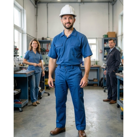Pantalon de travail Bleu Liverpool Dassy — mise en situation : Industrie, Portrait individuel