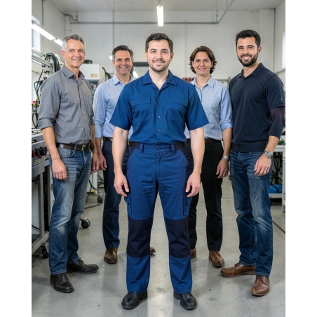 Pantalon de travail Bleu Dassy Boston — mise en situation : Industrie, Équipe