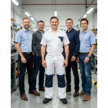 Pantalon de travail Dassy Blanc — mise en situation : Industrie, Équipe