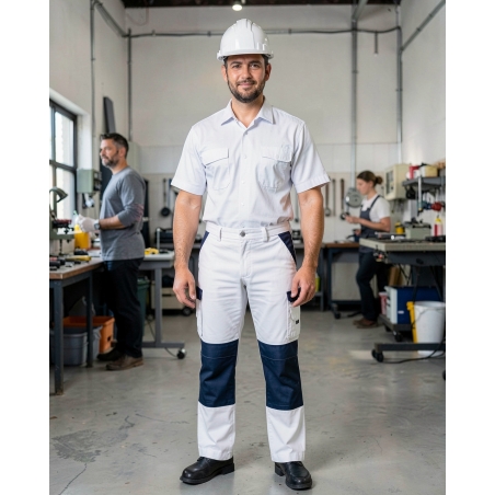 Pantalon de travail Dassy Blanc — mise en situation : Industrie, Portrait individuel