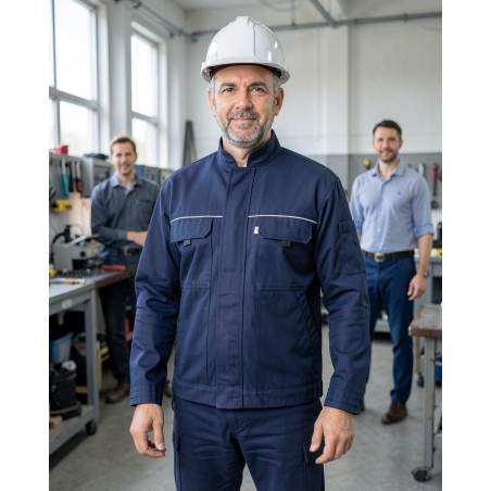 Blouson de travail marine — mise en situation : Industrie, Portrait individuel