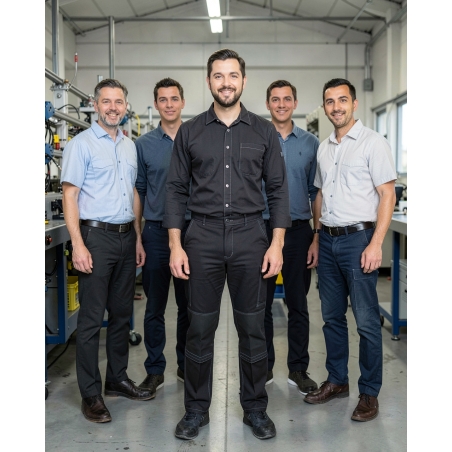 Pantalon de travail gris Gamme TYPHON PBV — mise en situation : Industrie, Équipe