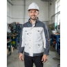 Veste de travail hiver bicolore homme blanc et gris — mise en situation : Industrie, Portrait individuel