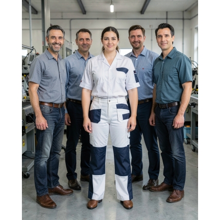 Pantalon de travail Blanc 300 Gr SEAT E Dassy — mise en situation : Industrie, Équipe