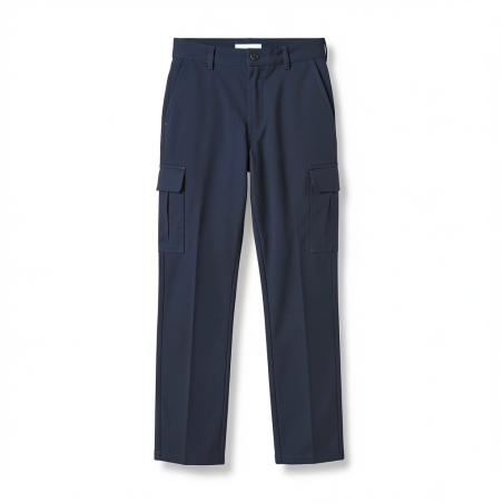Pantalon de travail Typhon+ élasthanne bleu marine avec poches genoux Cordura — photo packshot produit sur fond blanc
