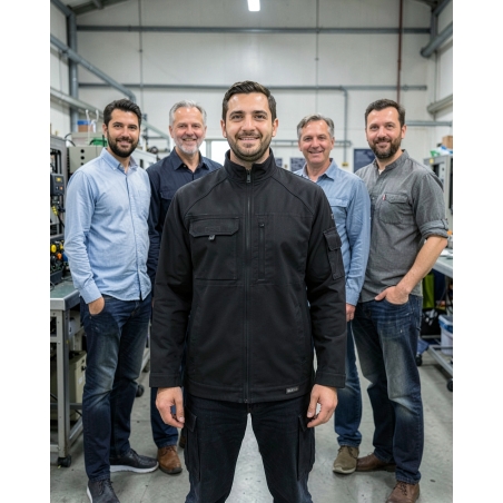 Veste de travail homme noire Tulsa — mise en situation : Industrie, Équipe