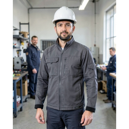 Veste de travail homme grise Tulsa — mise en situation : Industrie, Portrait individuel