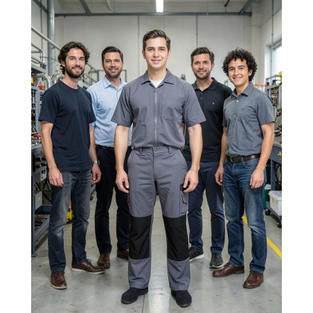 Pantalon de travail Dassy Gris et noir Boston — mise en situation : Industrie, Équipe
