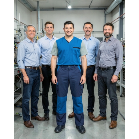 Pantalon de travail Dassy Bleu — mise en situation : Industrie, Équipe