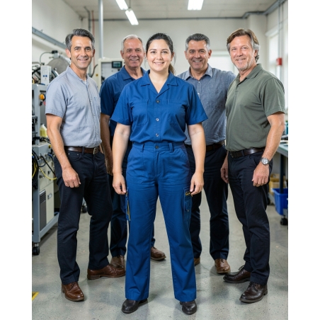 Pantalon de travail Bleu Royal par Dassy — mise en situation : Industrie, Équipe