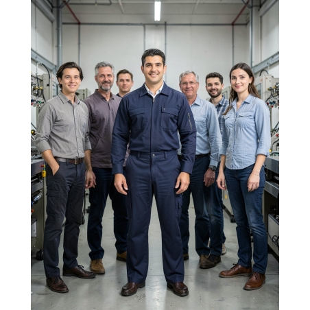 Pantalon de travail homme Liverpool bleu marine — mise en situation : Industrie, Équipe