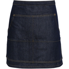 Tablier bleu jean Denim court pour la taille