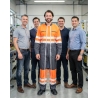 Bleu de travail Orange : COMBINAISON Haute visibilité Bleu de travail Orange HV EN 20471 GRIS/ORANGE — mise en situation