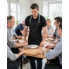 Tablier a Bavette en Jean Femme service Noir — mise en situation : tablier_salle_action,
