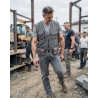 Gilet de travail polaire Mach2 gris et orange — mise en situation : exterieur_chantier_action,