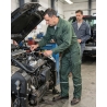 Combinaison de travail double zip vert et noir — mise en situation : mecanique_action,
