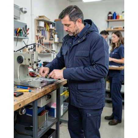 Veste de travail Laponie 2 bleu marine — mise en situation : Industrie, Action métier