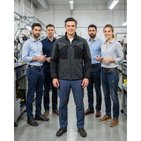 Veste pull de travail grise Nagoya — mise en situation : Industrie, Équipe