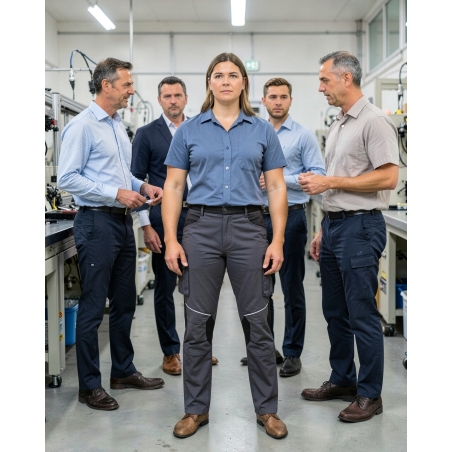 Pantalon de travail corporate gris – Homme/Femme — mise en situation : Industrie, Équipe