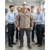Surchemise de travail M2 Corporate beige et gris — mise en situation : Industrie, Équipe