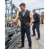 Gilet de travail polaire Panostyle marron et vert — mise en situation : exterieur_chantier_action,