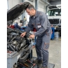 Combinaison de travail 1 zip bicolore Gris et Orange — mise en situation : mecanique_action,