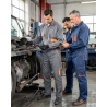 Combinaison de travail 1 zip bicolore Gris et Orange — mise en situation : mecanique_equipe,