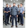 Veste de travail bicolore gris et noir — mise en situation : Industrie, Équipe
