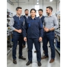 Veste de travail bicolore bleu marine et bleu roi — mise en situation : Industrie, Équipe