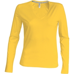 Tee shirt col v Jaune