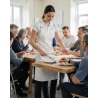 Tablier bavette blanc c'est moi le chef — mise en situation : tablier_salle_action,