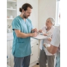 Tunique de travail médicale Turquoise Dentiste Vétérinaire — mise en situation : Médical / infirmier, soin_gros_plan