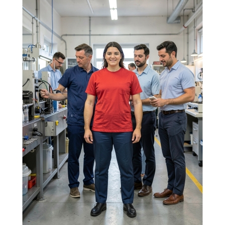 T-shirt Homme Heavy Cotton™ GI5000 Rouge – Personnalisable | Label Blouse — mise en situation : Industrie, Équipe