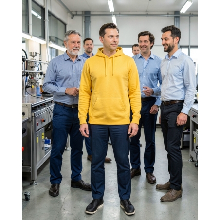 Sweat-shirt capuche homme yellow TXXL — mise en situation : Industrie, Équipe