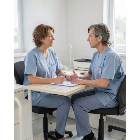 Tunique vétérinaire Popeline — mise en situation : Médical / infirmier, bureau_patient