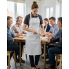 Tablier de cuisine blanc Tabpu — mise en situation : tablier_salle_action,