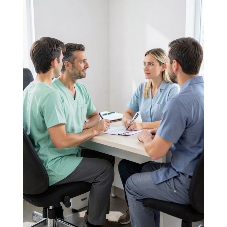 Blouse de dentiste professionnelle BEN3 Europe – tunique médicale vert nil pour cabinet dentaire — mise en situation : Médical